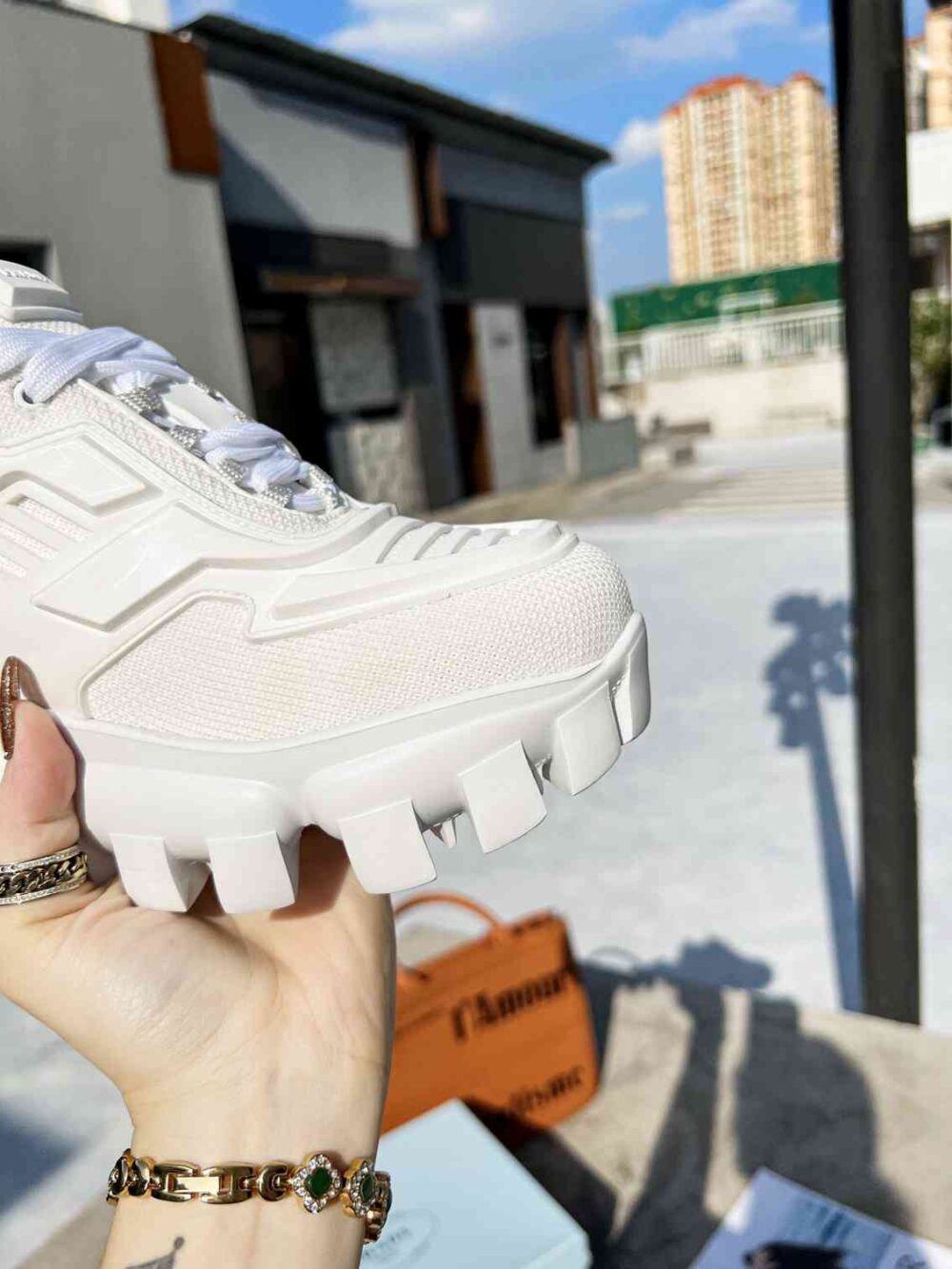 PRADA CLOUDBUST THUNDER SNEAKERS WHITE 1E819L3KR2F0009F050 - Image 8