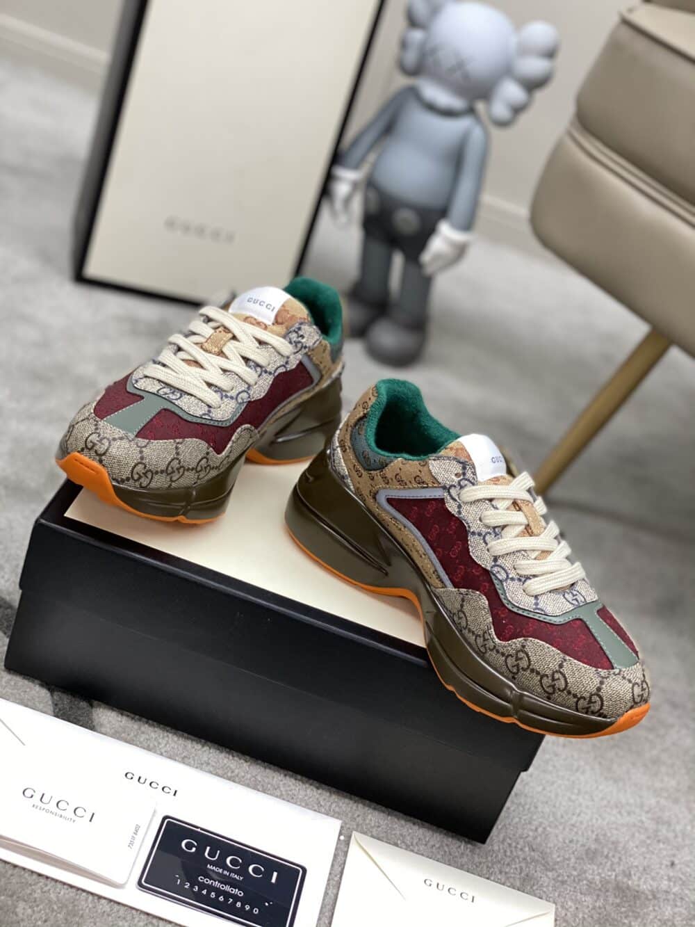 GUCCI WOMEN'S GG RHYTON SNEAKER ‎619891 99WG0-6060 - Image 10