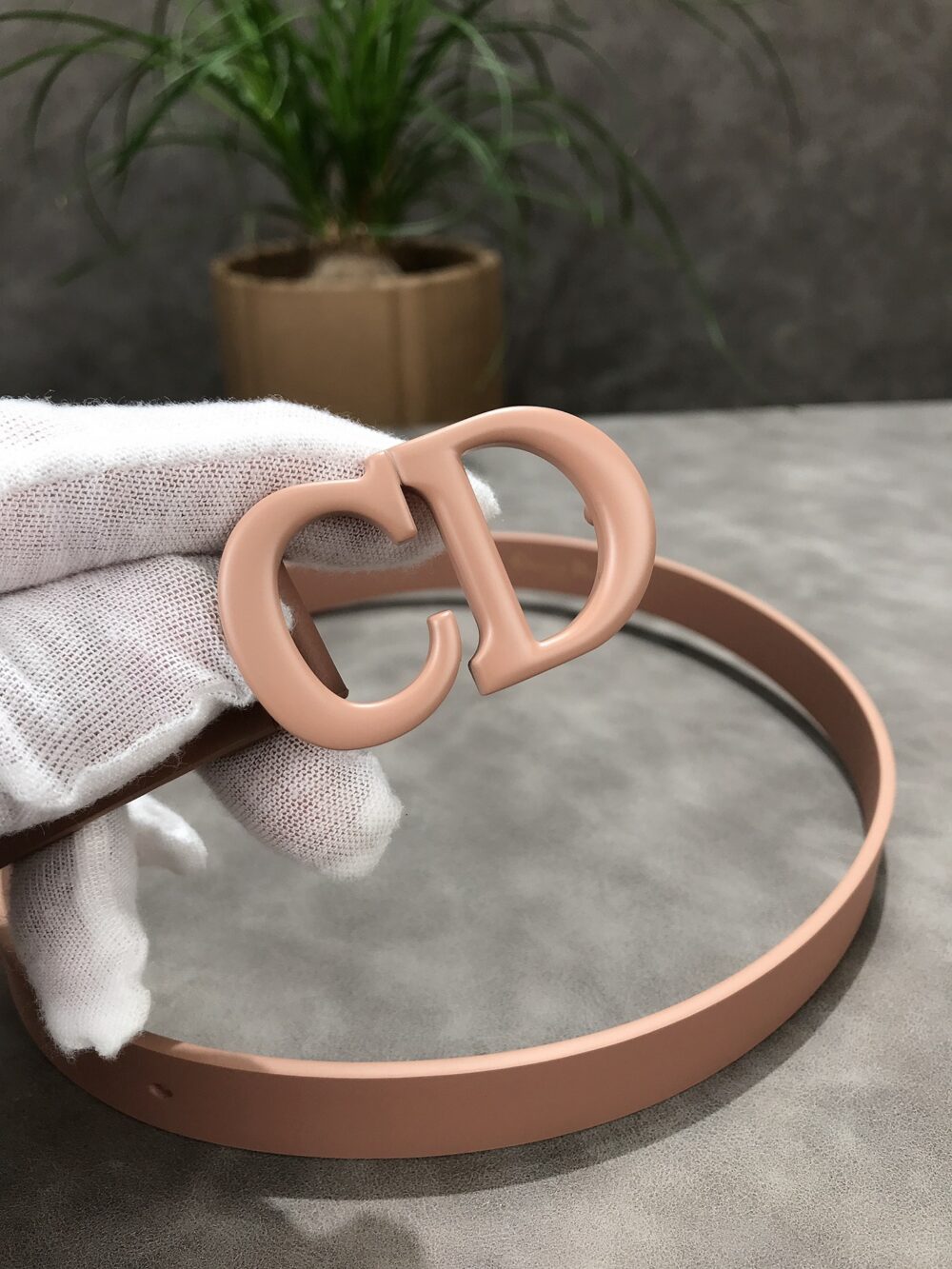 Alternative view of DIOR 30 MONTAIGNE LEATHER BELT ROSE PINK 2CM