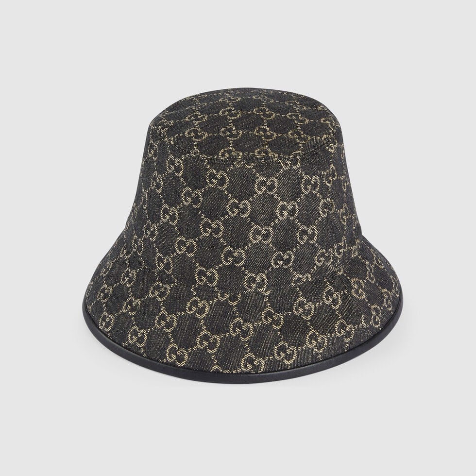 GUCCI GG SUPREME DENIM BUCKET HAT BLACK