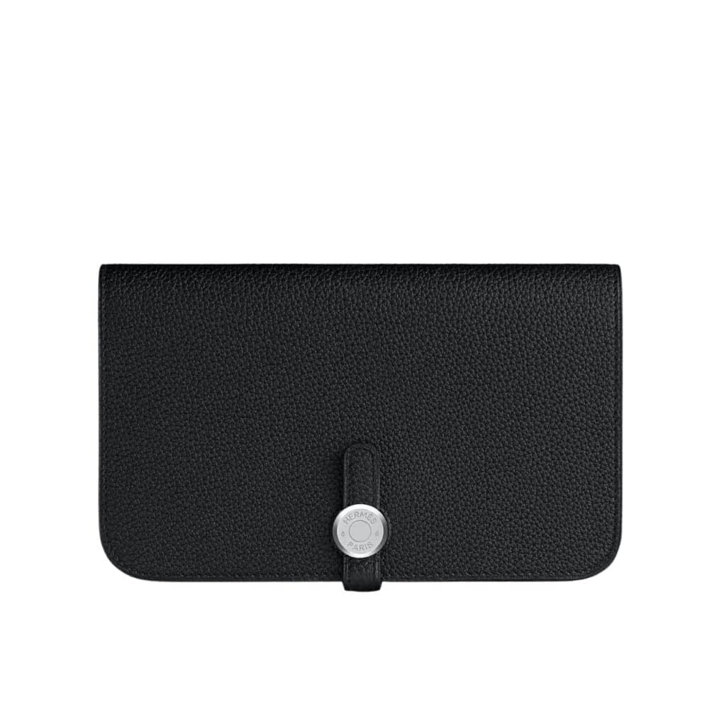 HERMES DOGON DUO LONG WALLET BLACK 20CM