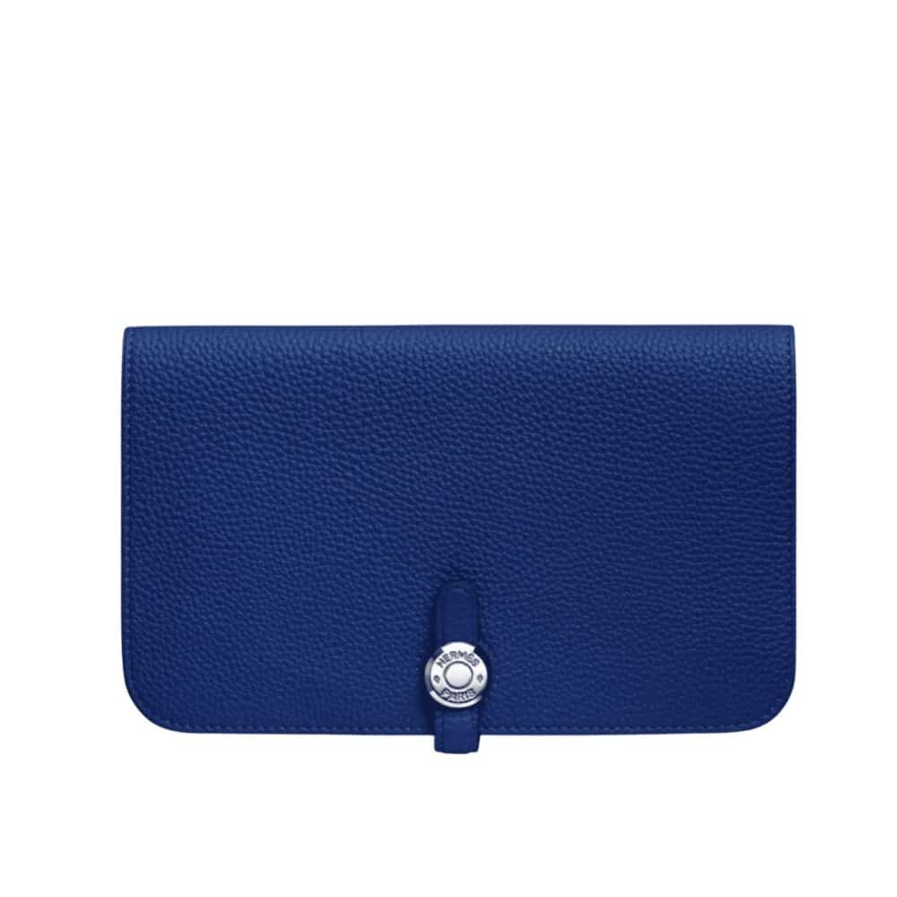 HERMES DOGON DUO LONG WALLET DARK BLUE 20CM