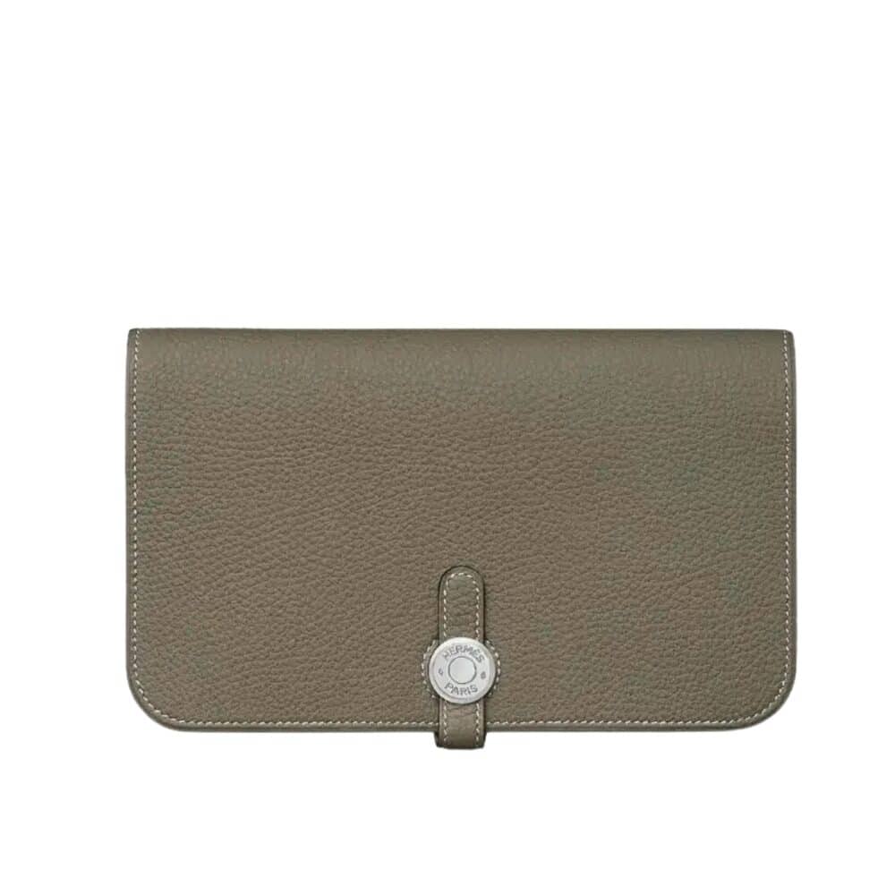HERMES DOGON DUO LONG WALLET DARK BEIGE 20CM