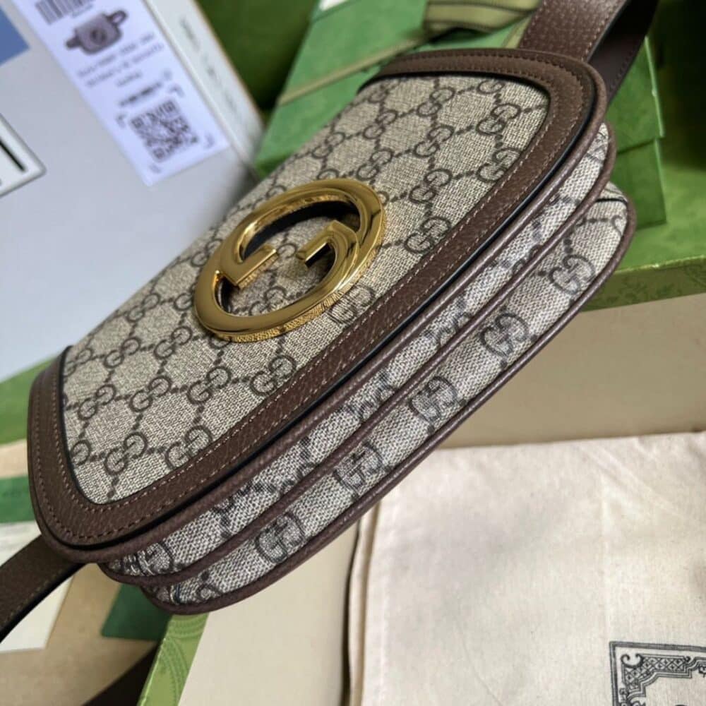 Alternative view of GUCCI BLONDIE BELT BAG GG SUPREME BEIGE EBONY 703807 K9GSG 8358