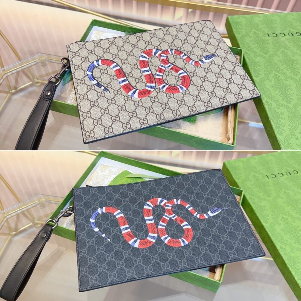 GUCCI BESTIARY POUCH WITH KINGSNAKE BEIGE 30CM 473904 GZN1N 8666 - Image 3