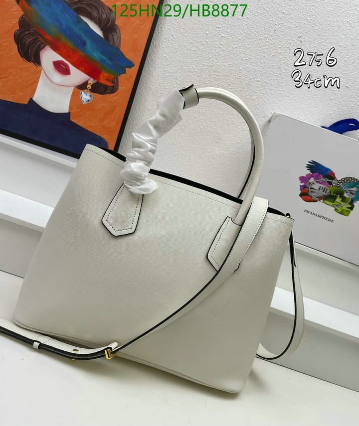 PRADA SMALL SAFFIANO LEATHER DOUBLE PRADA BAG WHITE 34CM 1BG8872A4AF0G3ZVOOO - Image 3