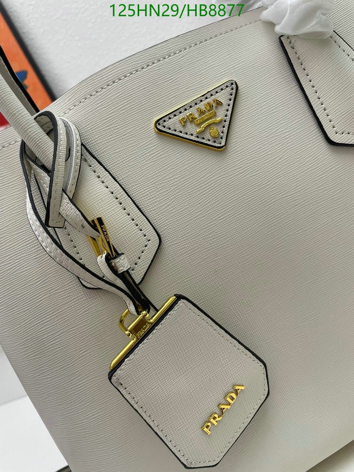 PRADA SMALL SAFFIANO LEATHER DOUBLE PRADA BAG WHITE 34CM 1BG8872A4AF0G3ZVOOO - Image 5