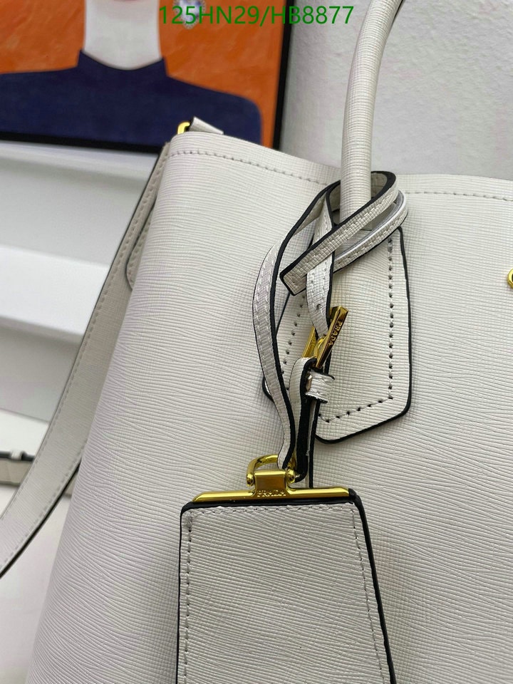 PRADA SMALL SAFFIANO LEATHER DOUBLE PRADA BAG WHITE 34CM 1BG8872A4AF0G3ZVOOO - Image 7