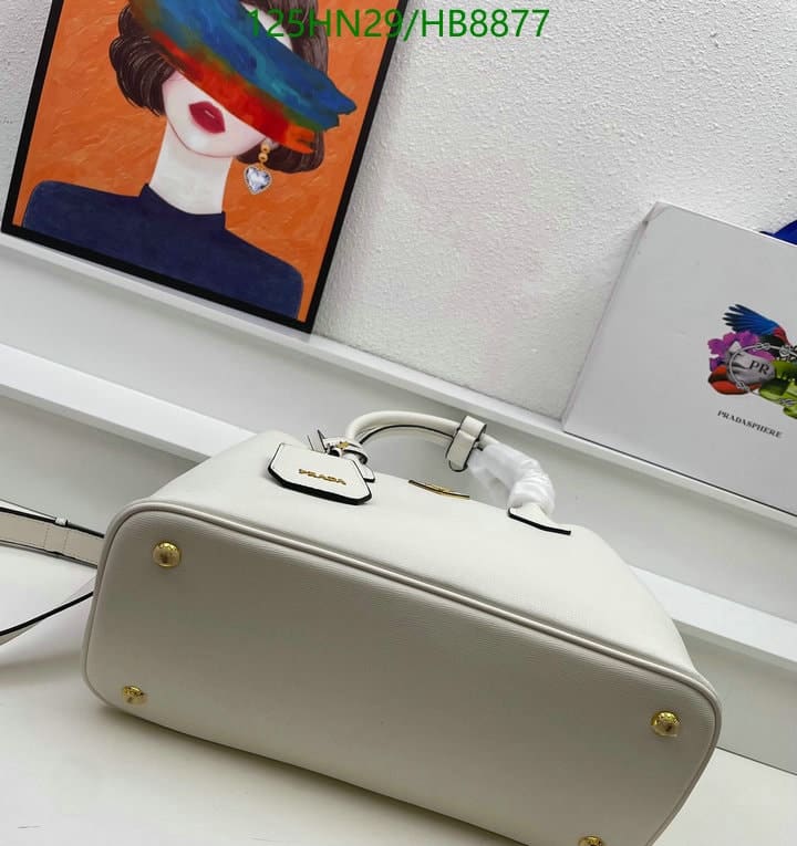 PRADA SMALL SAFFIANO LEATHER DOUBLE PRADA BAG WHITE 34CM 1BG8872A4AF0G3ZVOOO - Image 9