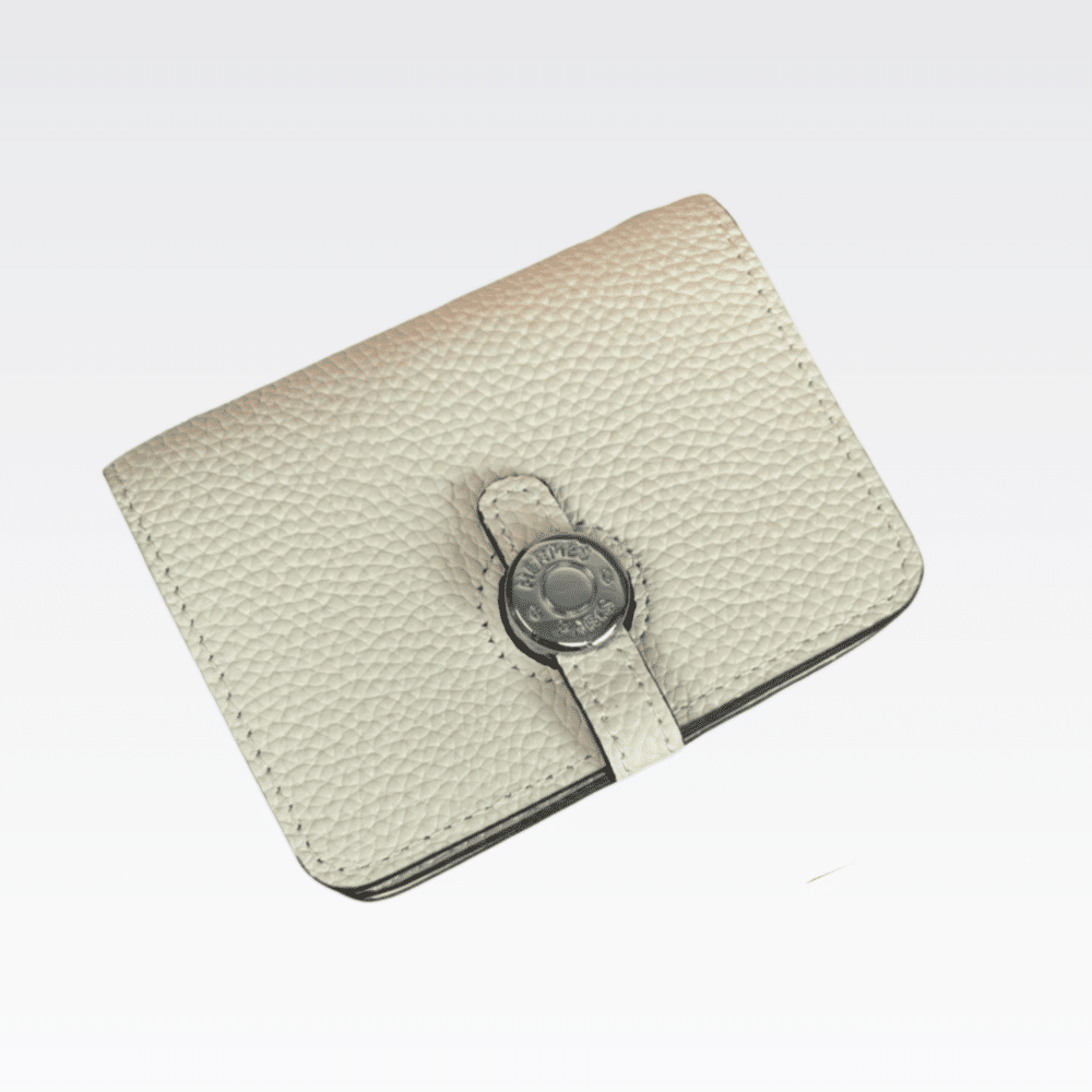 HERMES DOGON DUO MINI WALLET WHITE