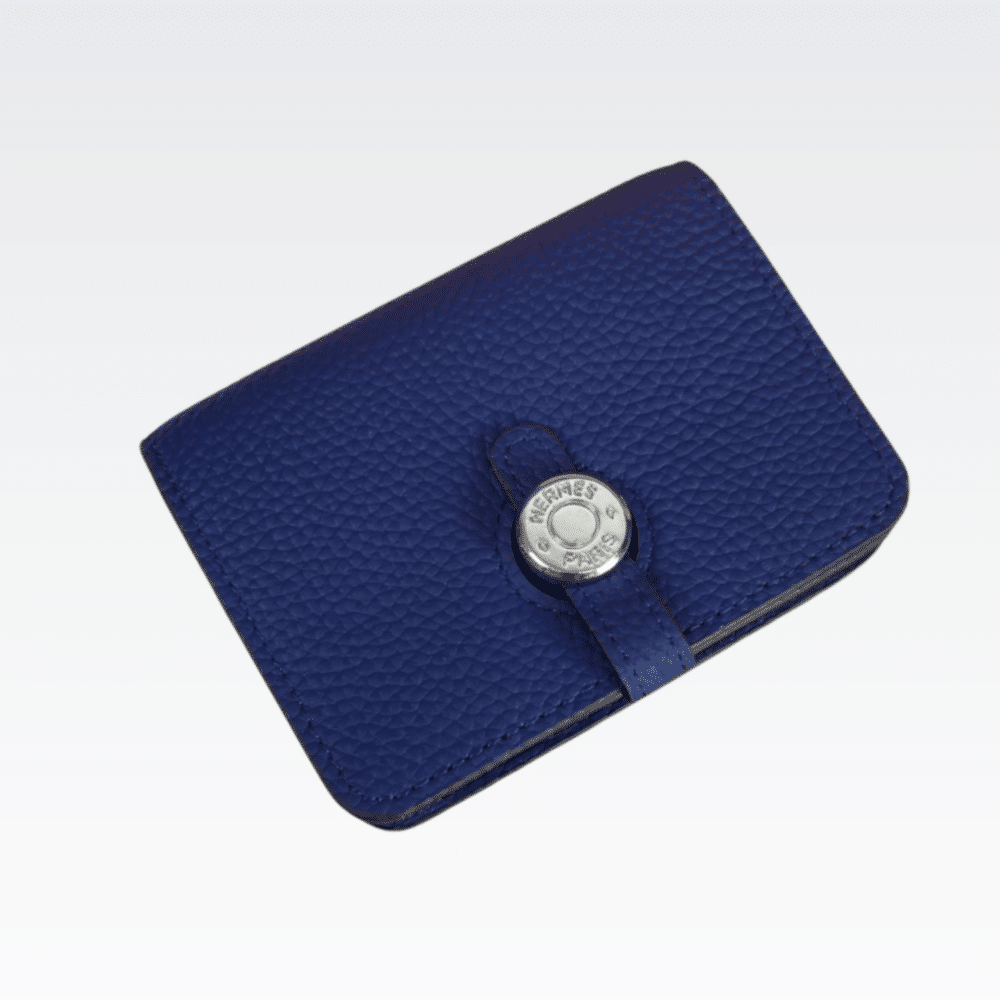 HERMES DOGON DUO MINI WALLET BLUE