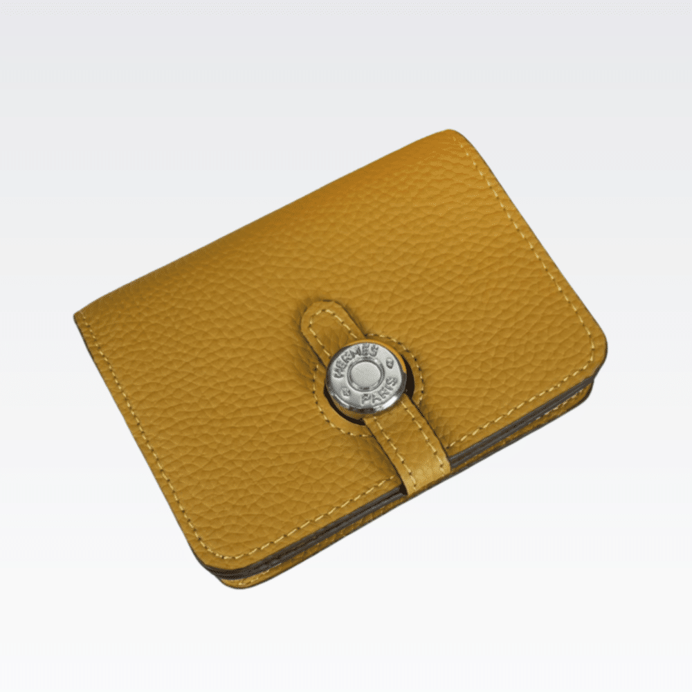 HERMES DOGON DUO MINI WALLET DARK YELLOW