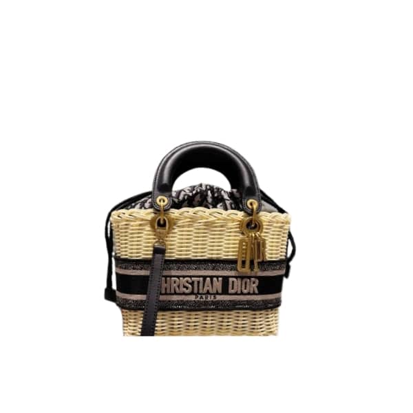 DIOR LADY DIOR MEDIUM BAG BLACK 22CM