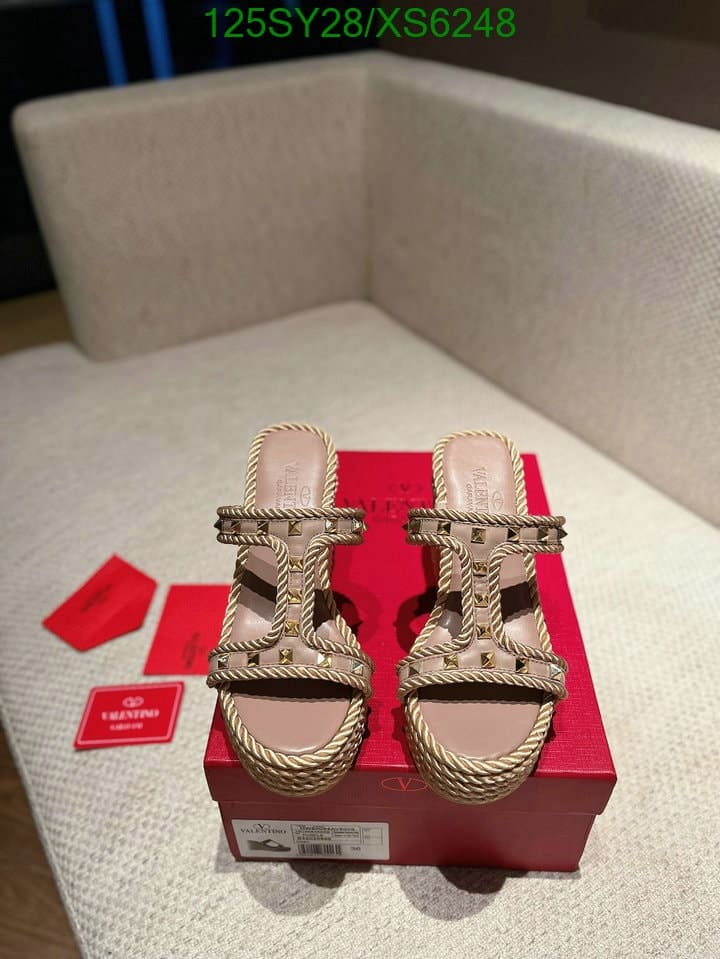 Alternative view of VALENTINO GARAVANI ROCKSTUD LEATHER WEDGE SANDALS BEIGE