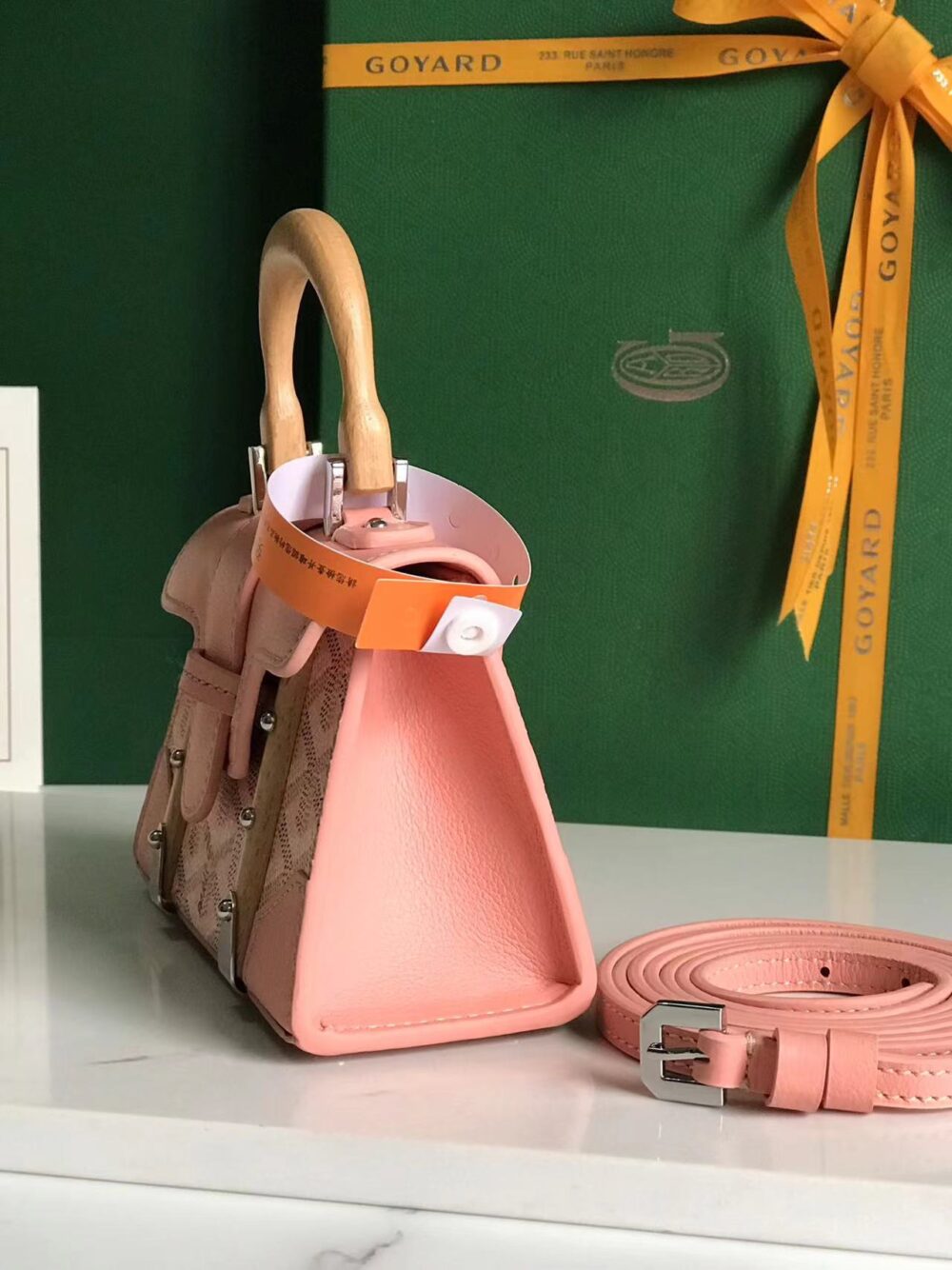 GOYARD SAIGON STRUCTURE NANO BAG PINK GOYARDINE 14.5CM - Image 8