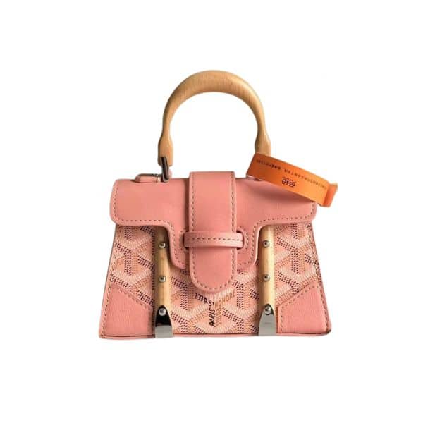 GOYARD SAIGON STRUCTURE NANO BAG PINK GOYARDINE 14.5CM