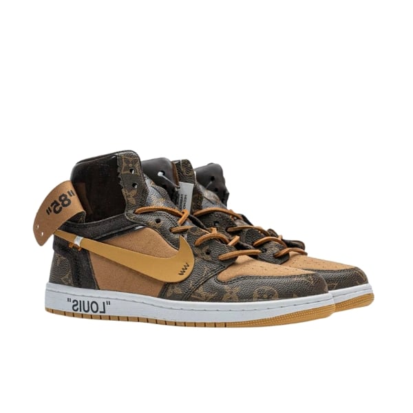 LOUIS VUITTON x AIR JORDAN 1 OFF WHITE MONOGRAM CANVAS AQ0818-158