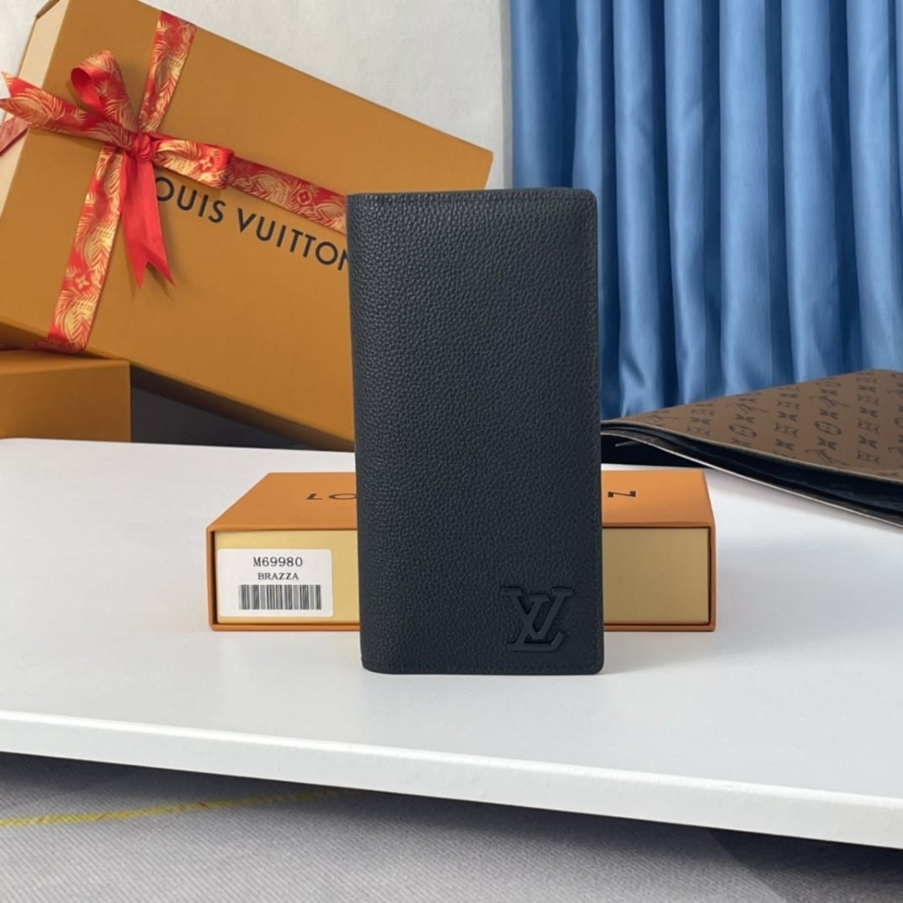 Alternative view of LOUIS VUITTON BRAZZA WALLET LV AEROGRAM BLACK 19CM M69980