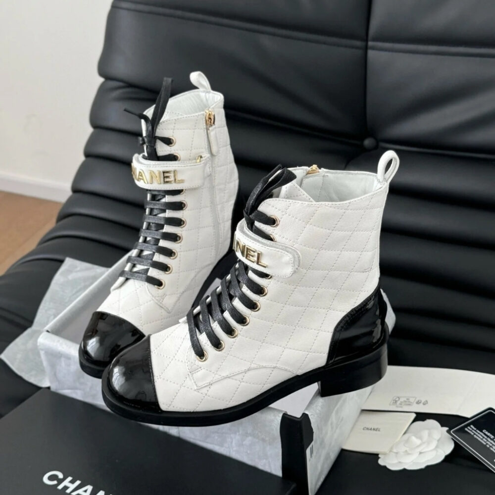 Alternative view of Chanel Combat Boots White And Black G45005
