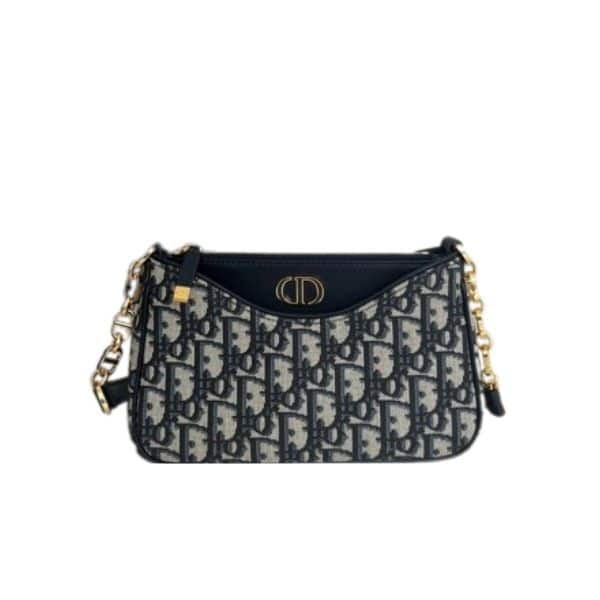 DIOR 30 MONTAIGNE HOBO AVENUE MINI BAG BLUE DIOR OBLIQUE JACQUARD 21CM S2187UTZQ M928