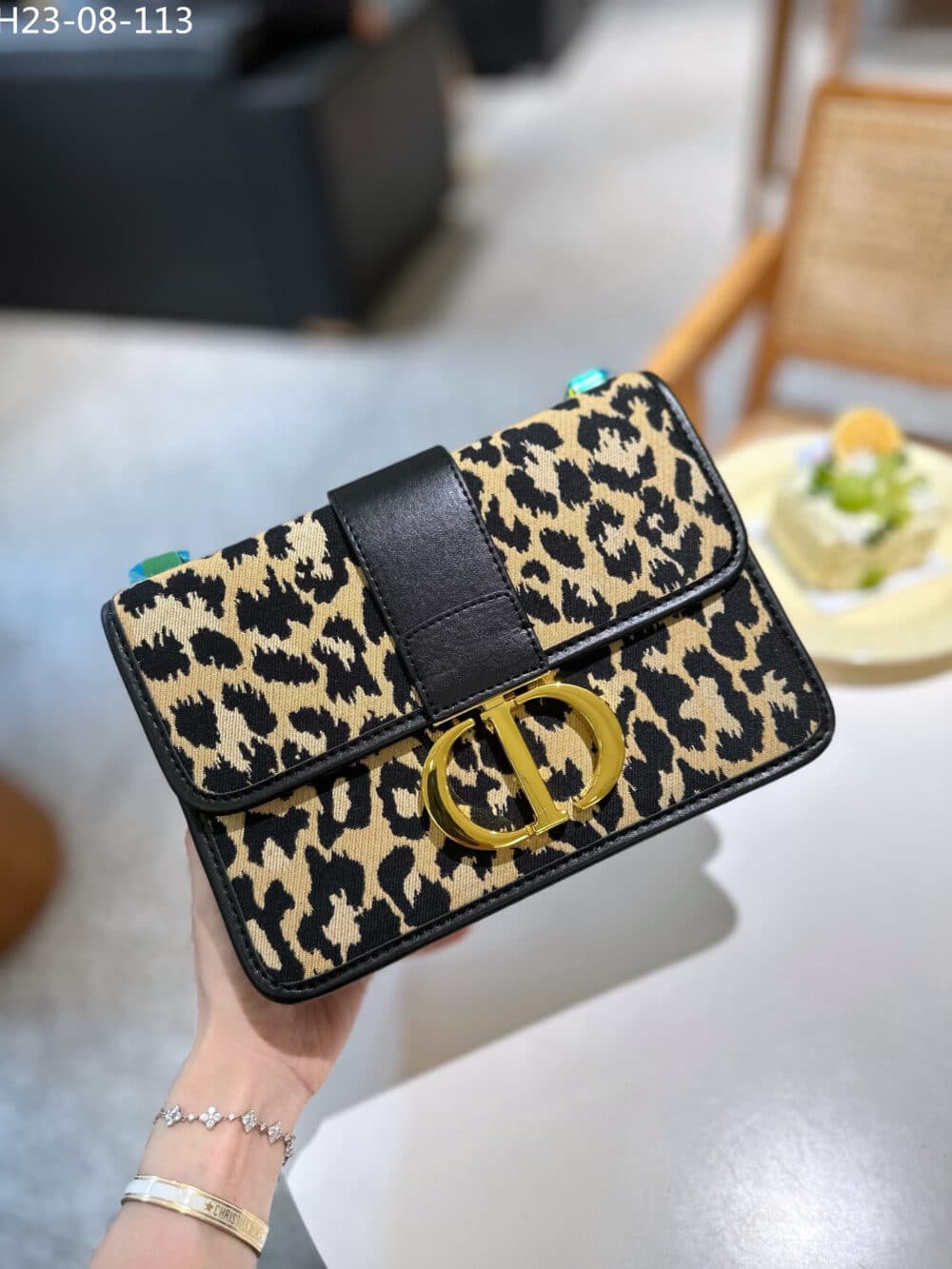 Alternative view of DIOR 30 MONTAIGNE BAG BEIGE MULTICOLOR MIZZA PONY HAIR CALFSKIN 19CM