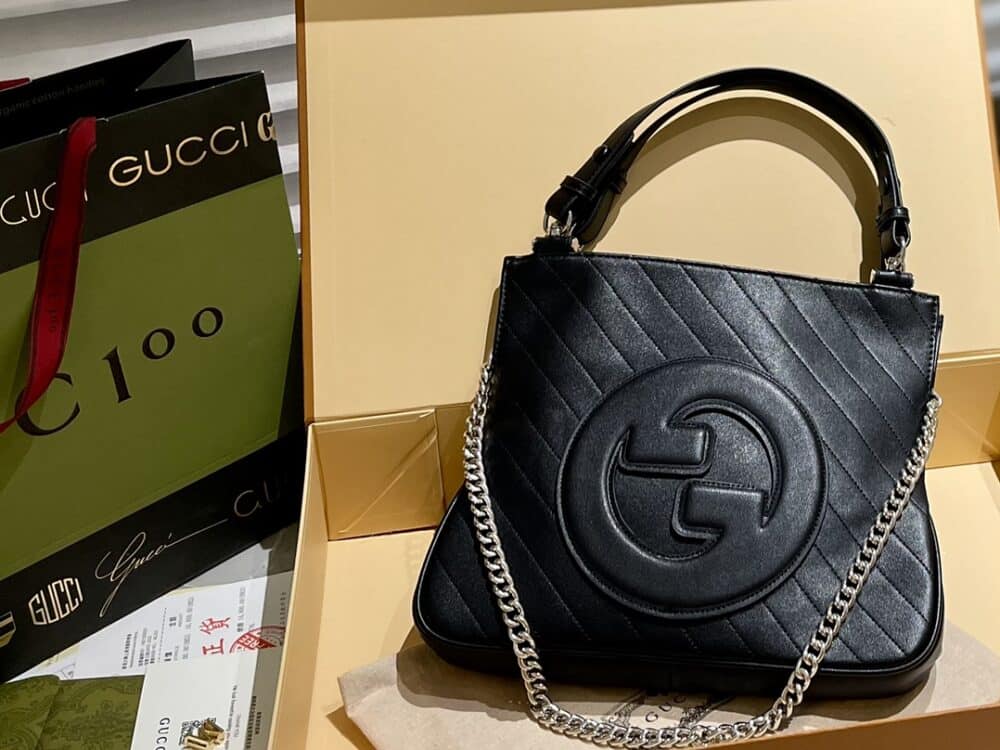 GUCCI BLONDIE SMALL TOTE BAG BLACK 30CM‎ 751518 1AAOW 9022 - Image 8
