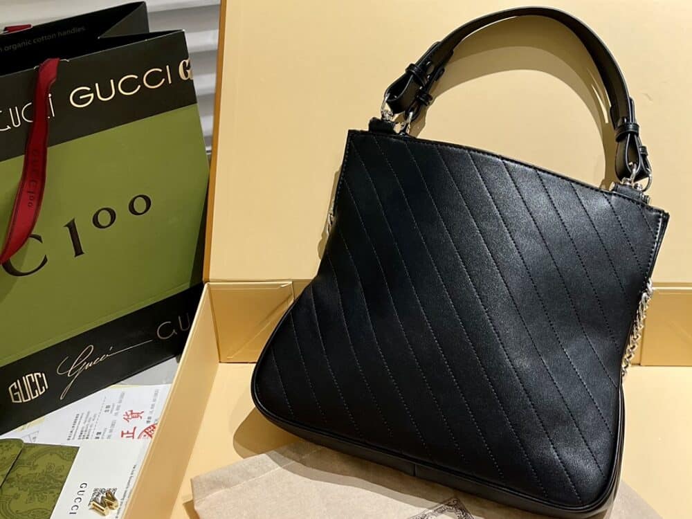 GUCCI BLONDIE SMALL TOTE BAG BLACK 30CM‎ 751518 1AAOW 9022 - Image 7