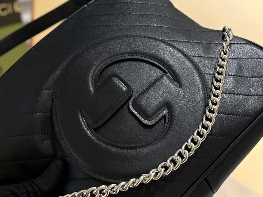 GUCCI BLONDIE SMALL TOTE BAG BLACK 30CM‎ 751518 1AAOW 9022 - Image 4