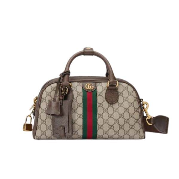 GUCCI OPHIDIA MEDIUM GG TOP HANDLE BAG BROWN 32CM 724575 9C2SG 8746
