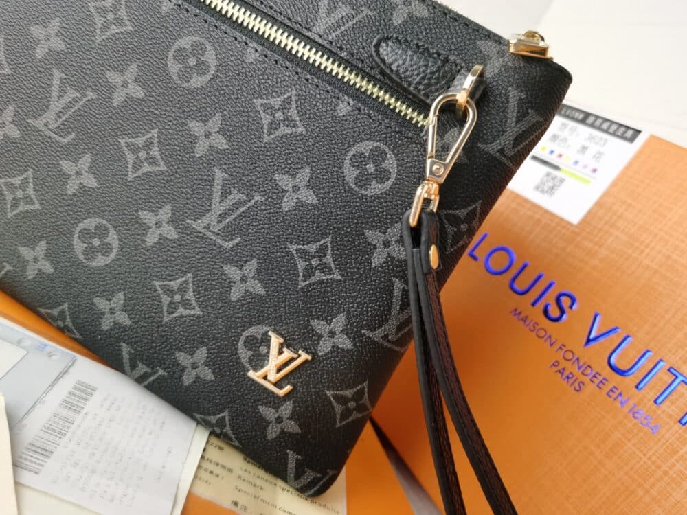 LOUIS VUITTON POCHETTE MONOGRAM CANVAS BLACK 27CM - Image 5