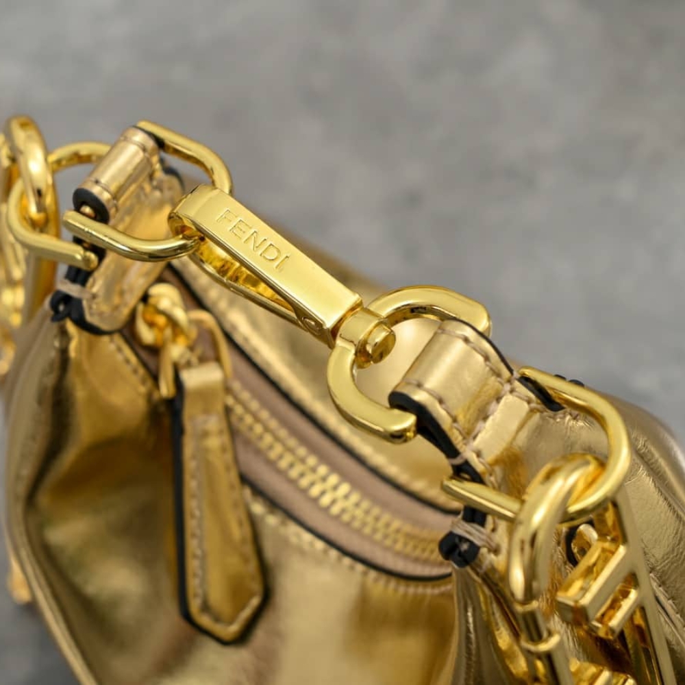 Fendi Nano Fendigraphy Mini Bag Metallic Gold 16Cm - Image 4