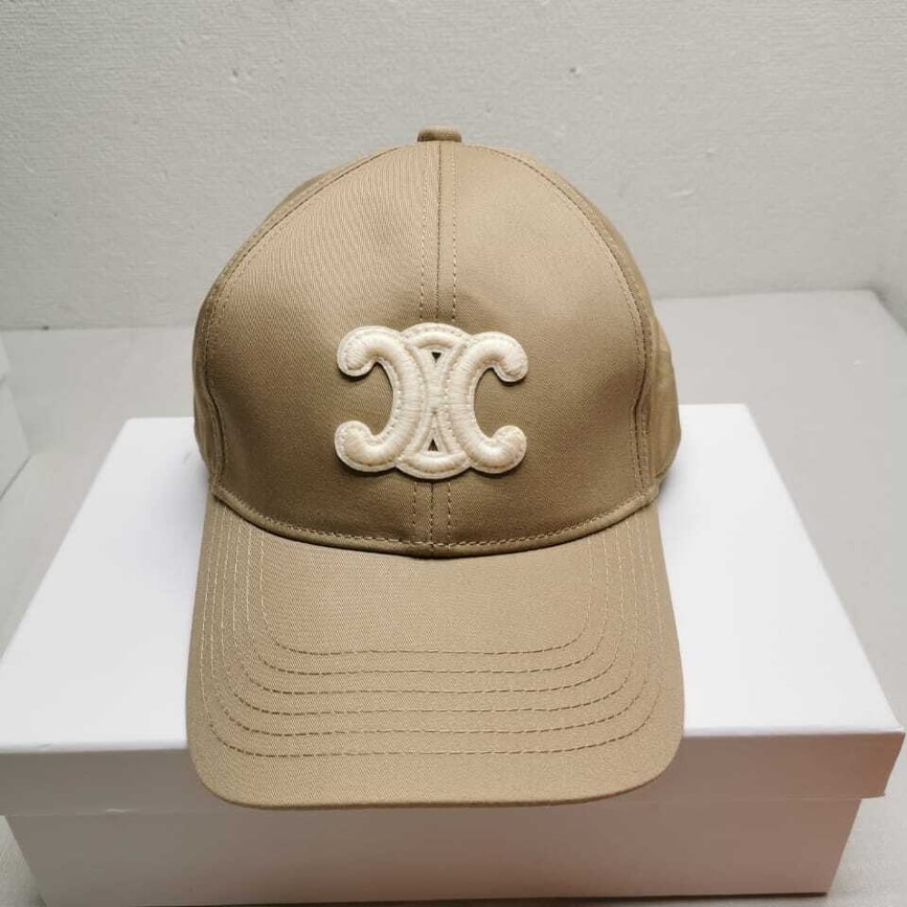 Alternative view of CELINE CC COTTON BASEBALL CAP BEIGE