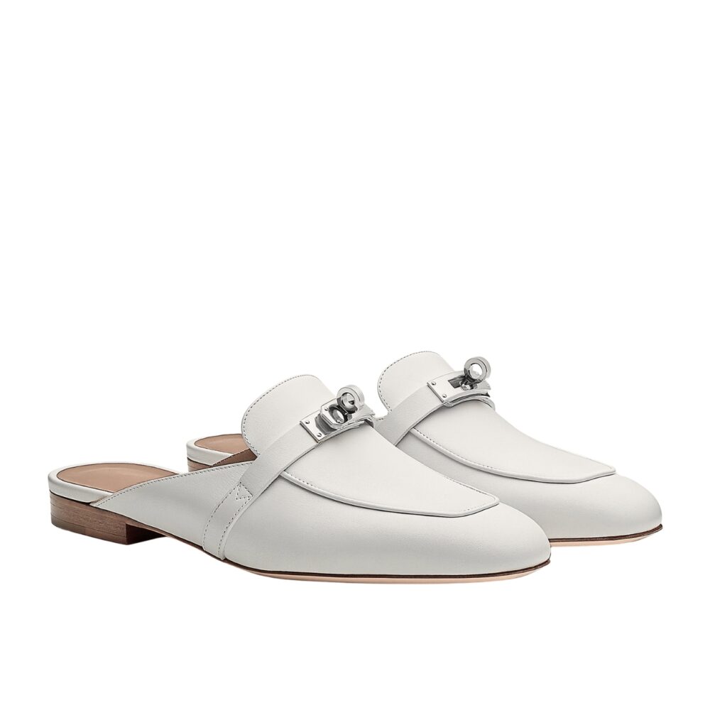 HERMES OZ MULE WHITE H212296Z 02360