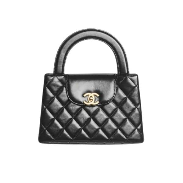 CHANEL MINI SHOPPING BAG SHINY AGED CALFSKIN GOLD TONE METAL BLACK 22CM AS4416 B14296 94305
