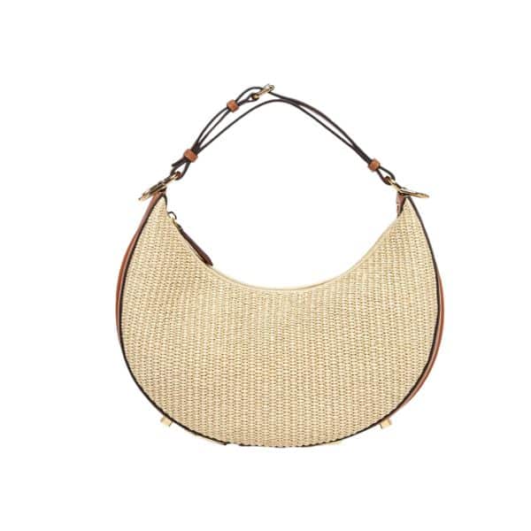 FENDI GRAPHY SMALL NATURAL STRAW BAG 20CM 8BR798ANWBF1L27