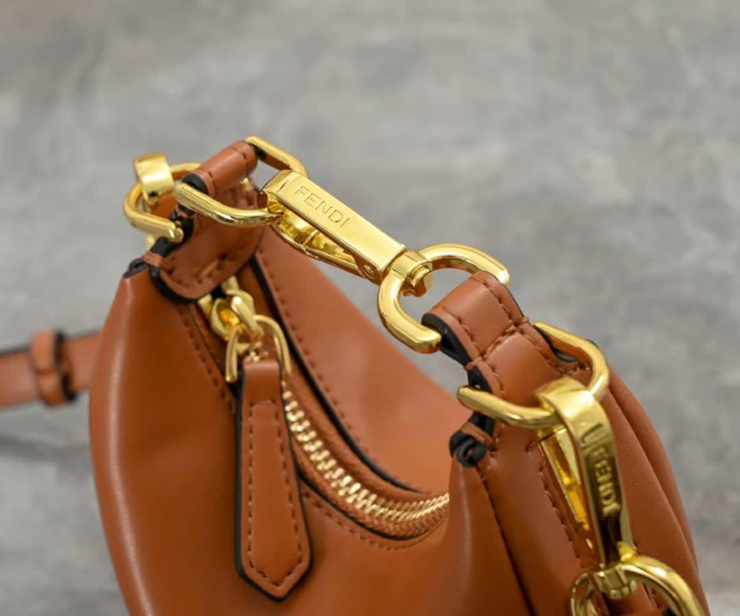 FENDI FENDIGRAPHY MINI LEATHER MINI BAG BROWN 16CM 8BS081A5DYF1MQI - Image 2