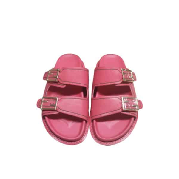 FENDI FEEL LEATHER SLIDES PINK 8X8326NA7F1K9Y
