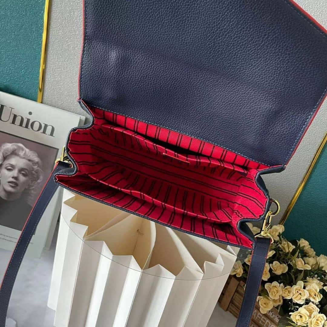 LOUIS VUITTON POCHETTE METIS MONOGRAM EMPREINTE NAVY BLUE 25CM M44071 - Image 4