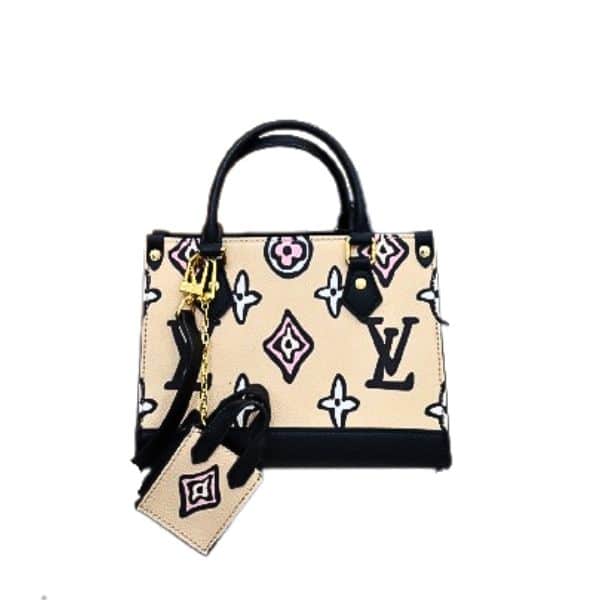 LOUIS VUITTON ONTHEGO HAND PAINTED MONOGRAM BEIGE 22CM
