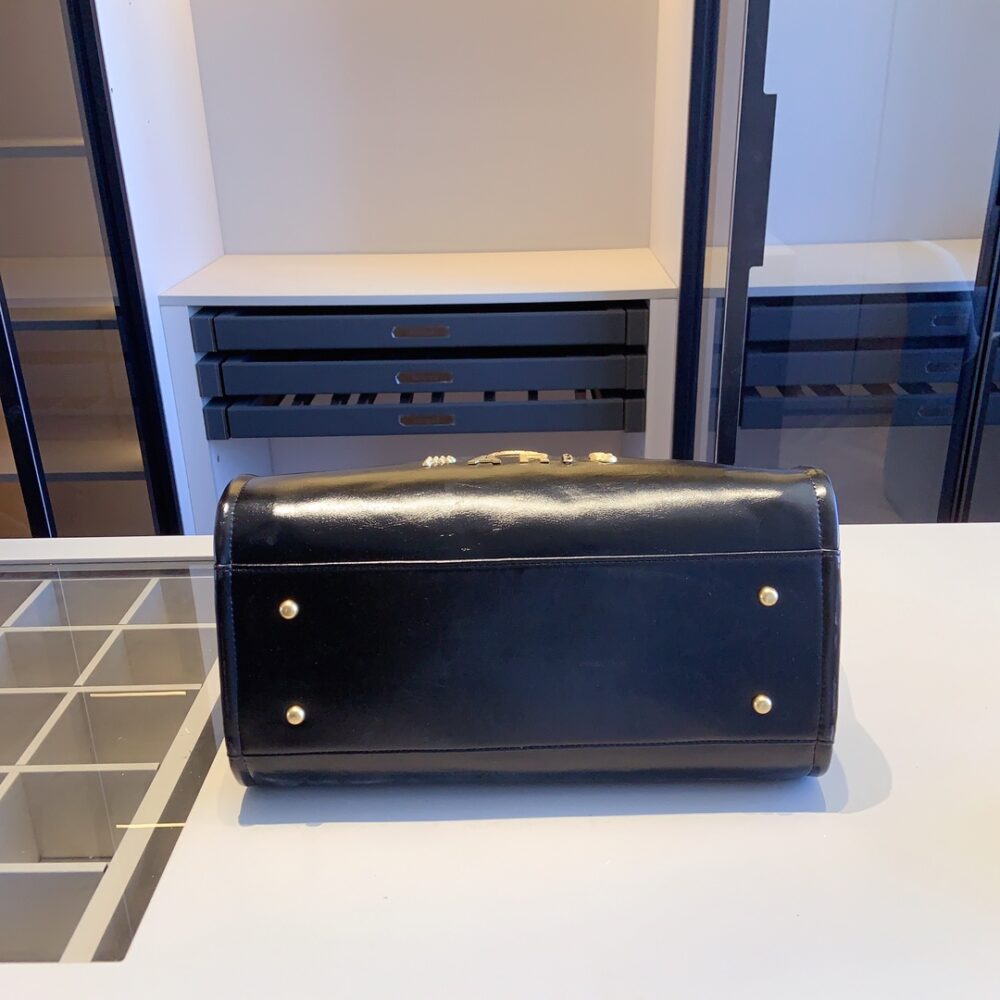 CHANEL DEAUVILLE LARGE SHOPPING BAG CALFSKIN LEATHER BLACK 38CM - Image 6