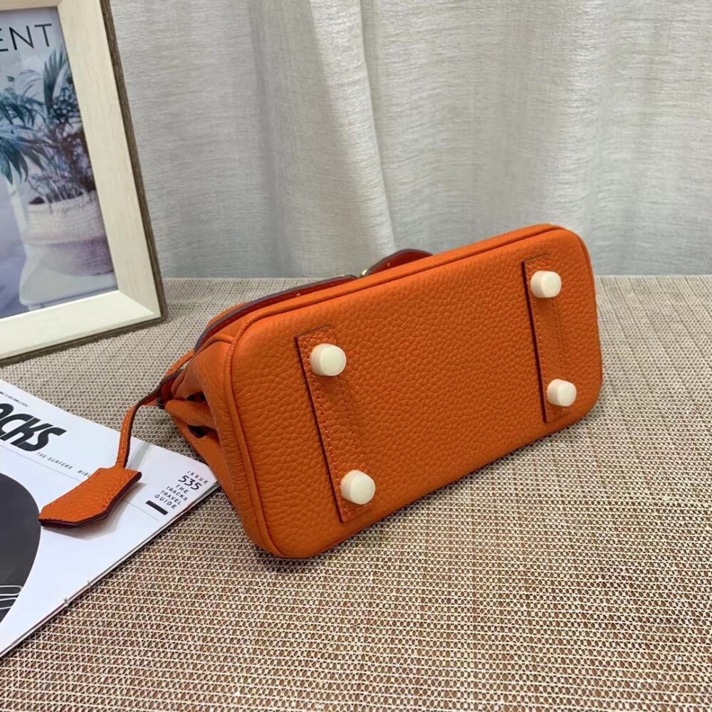 HERMES BIRKIN MINI GOLD HARDWARE EPSOM ORANGE 20CM - Image 5