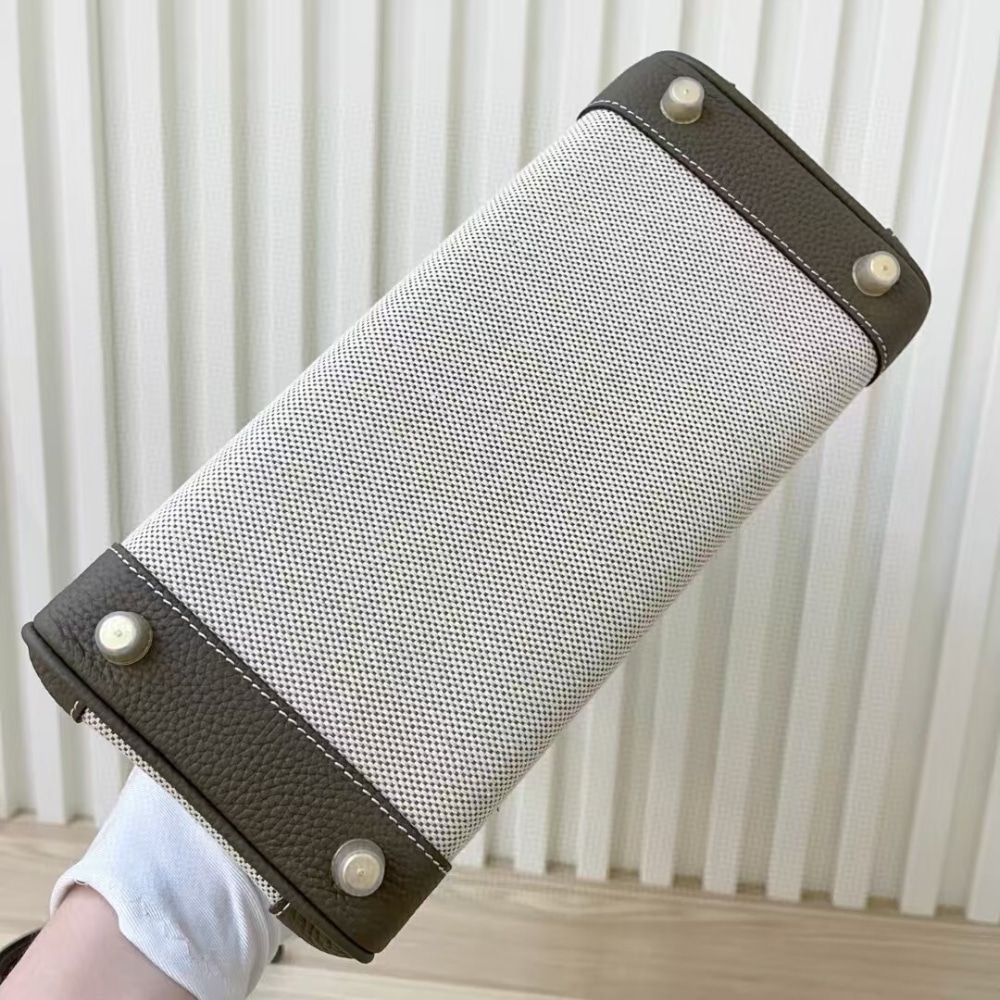 Alternative view of Hermes Birkin 25 Two Tone Toile Canvas Gold Hardware Grey 25Cm