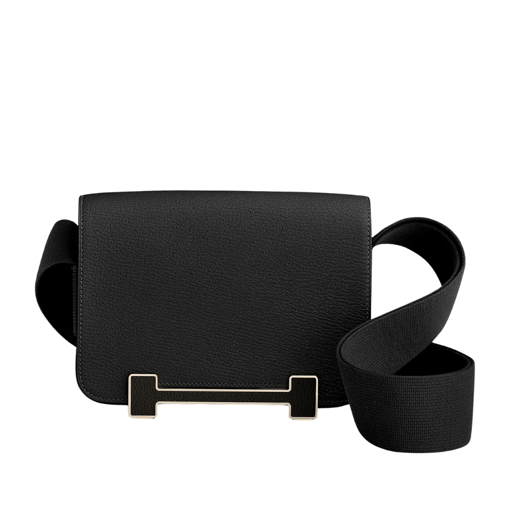 HERMES GETA BAG GOLD HARDWARE BLACK 20CM H083052CKAD