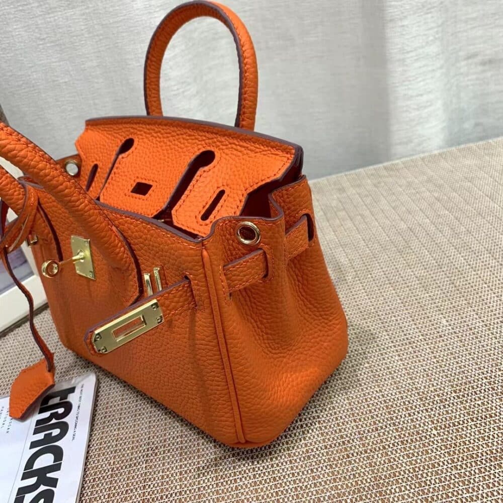 HERMES BIRKIN MINI GOLD HARDWARE EPSOM ORANGE 20CM - Image 7