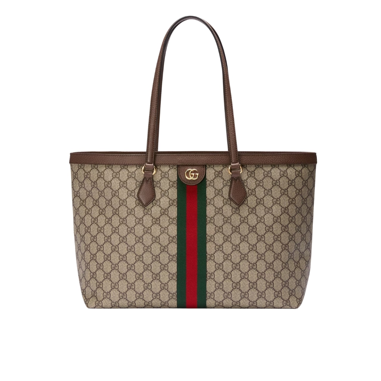 GUCCI OPHIDIA LARGE TOTE BAG BEIGE AND DARK BROWN GG SUPREME 38CM 631685 96IWB 8745