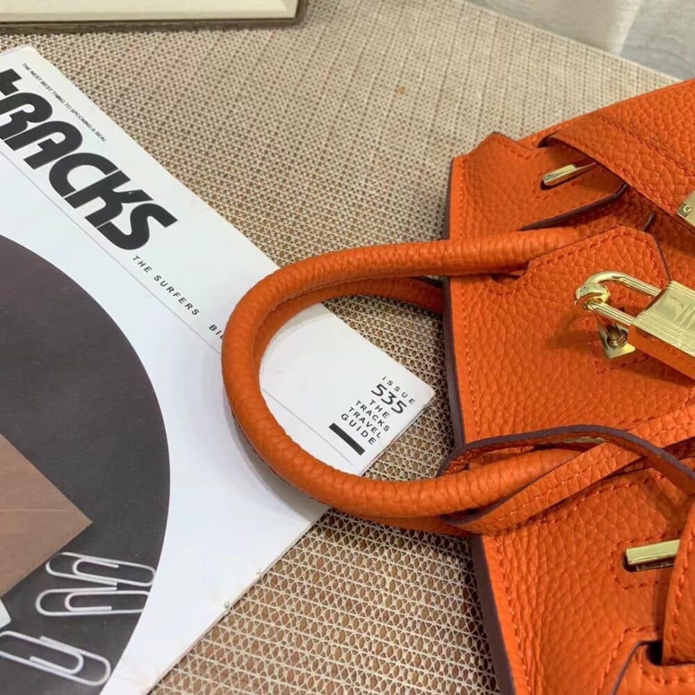 HERMES BIRKIN MINI GOLD HARDWARE EPSOM ORANGE 20CM - Image 6