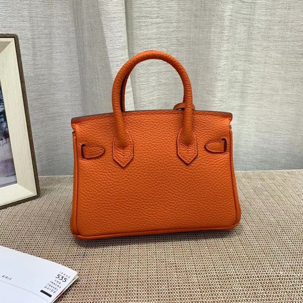 HERMES BIRKIN MINI GOLD HARDWARE EPSOM ORANGE 20CM - Image 4