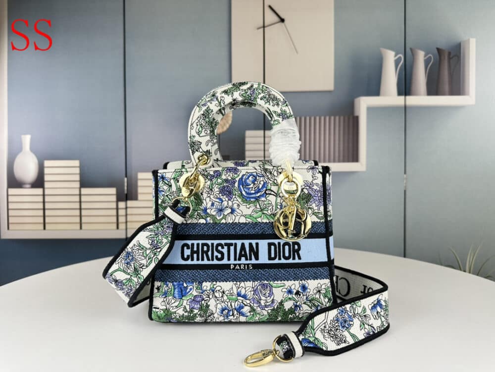 Alternative view of DIOR MEDIUM LADY D LITE BAG WHITE MULTICOLOR FLOWERS 24CM M0565OEUPM259