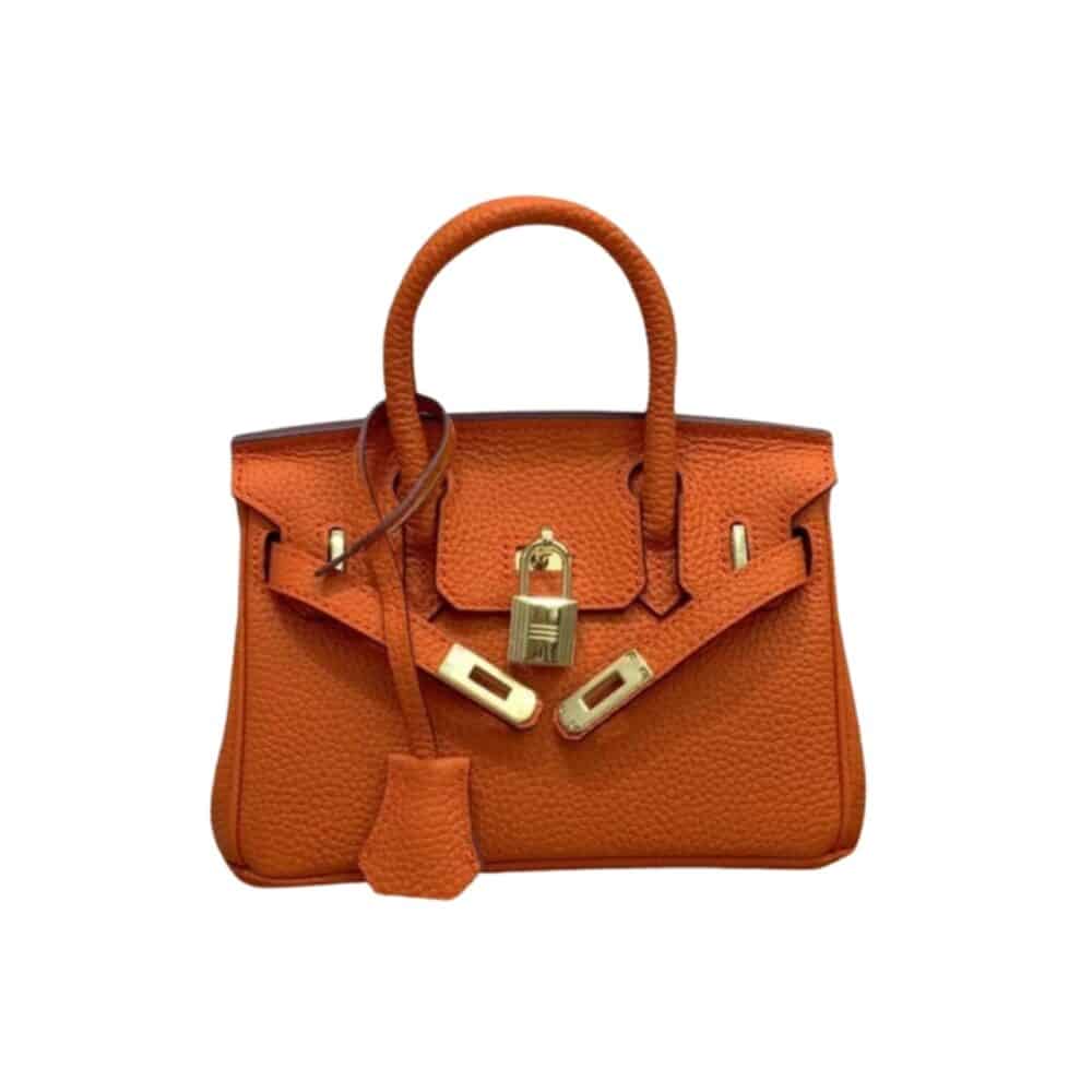 HERMES BIRKIN MINI GOLD HARDWARE EPSOM ORANGE 20CM