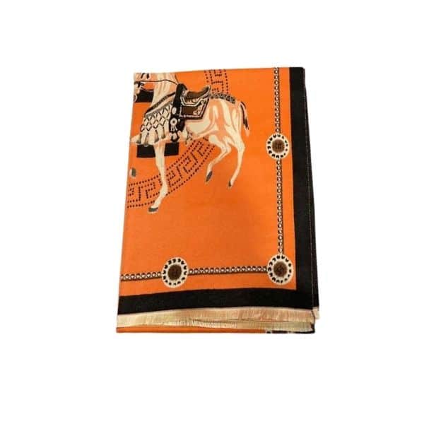 HERMES CASHMERE MUFFLER ORANGE
